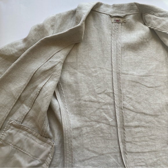 FAHERTY 100% Linen Blazer Jacket Conrad in Natural Flax Size Small (S) - Picture 7 of 15